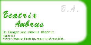 beatrix ambrus business card